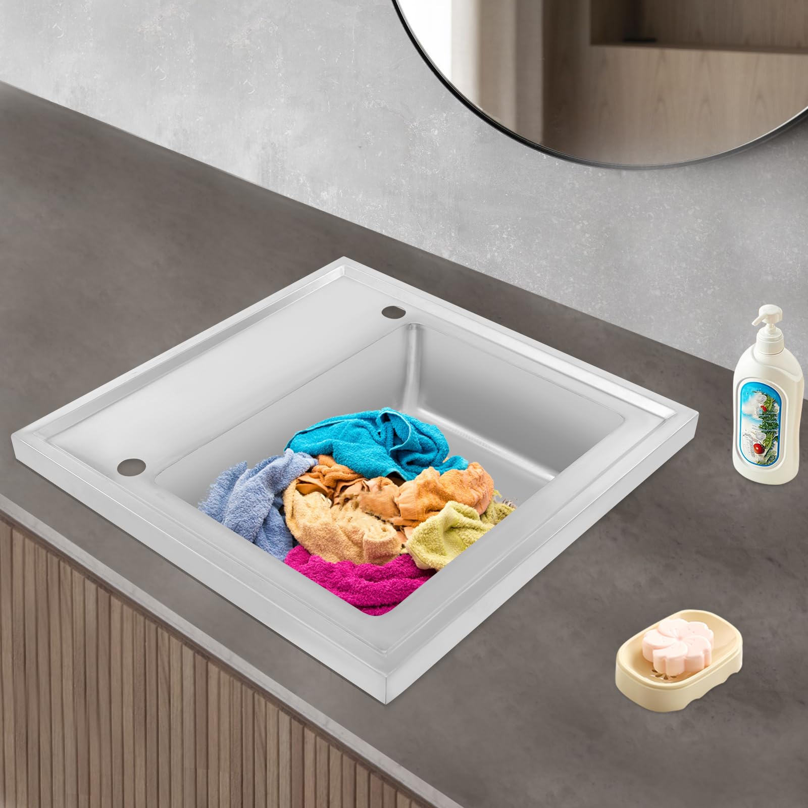 Kleines Küche Spülbecken aus Edelstahl mit Abtropfbrett, 1 Becken Waschbecken Unterschrank Spülbecken mit Abflussrohr, Einbauspüle Rechteckig Küchenspüle Edelstahlspüle mit Abflusssieb