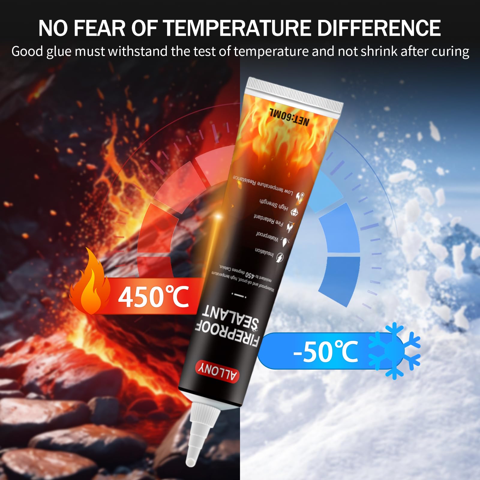 Silicone Nero Alte Temperature 120ml per Auto, Caminetti, Stufe, Forni