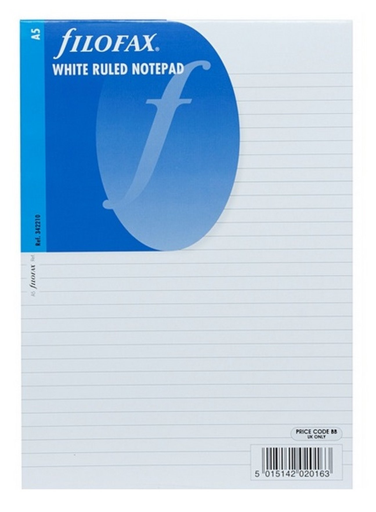 A5 Filofax White Ruled Note Pad Paper Accessory Refill Insert Replacement 342210