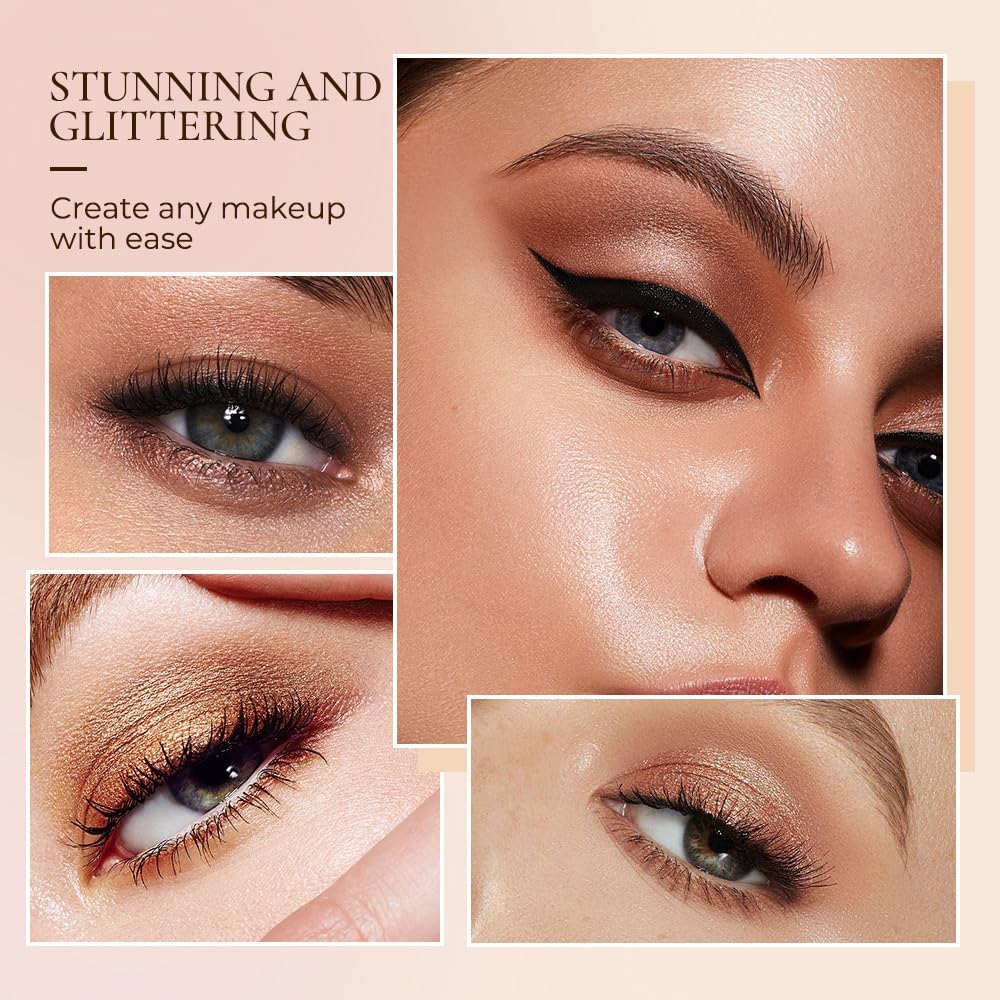 Ombretto Stick Crema Brillante Ombretto Stick 16 Colori Evidenziatore Penna Eyeliner Ombretto Glitter Impermeabile, Trucco Occhi Sfumabile, Vegano e Cruelty-Free (Color : 16 Color)