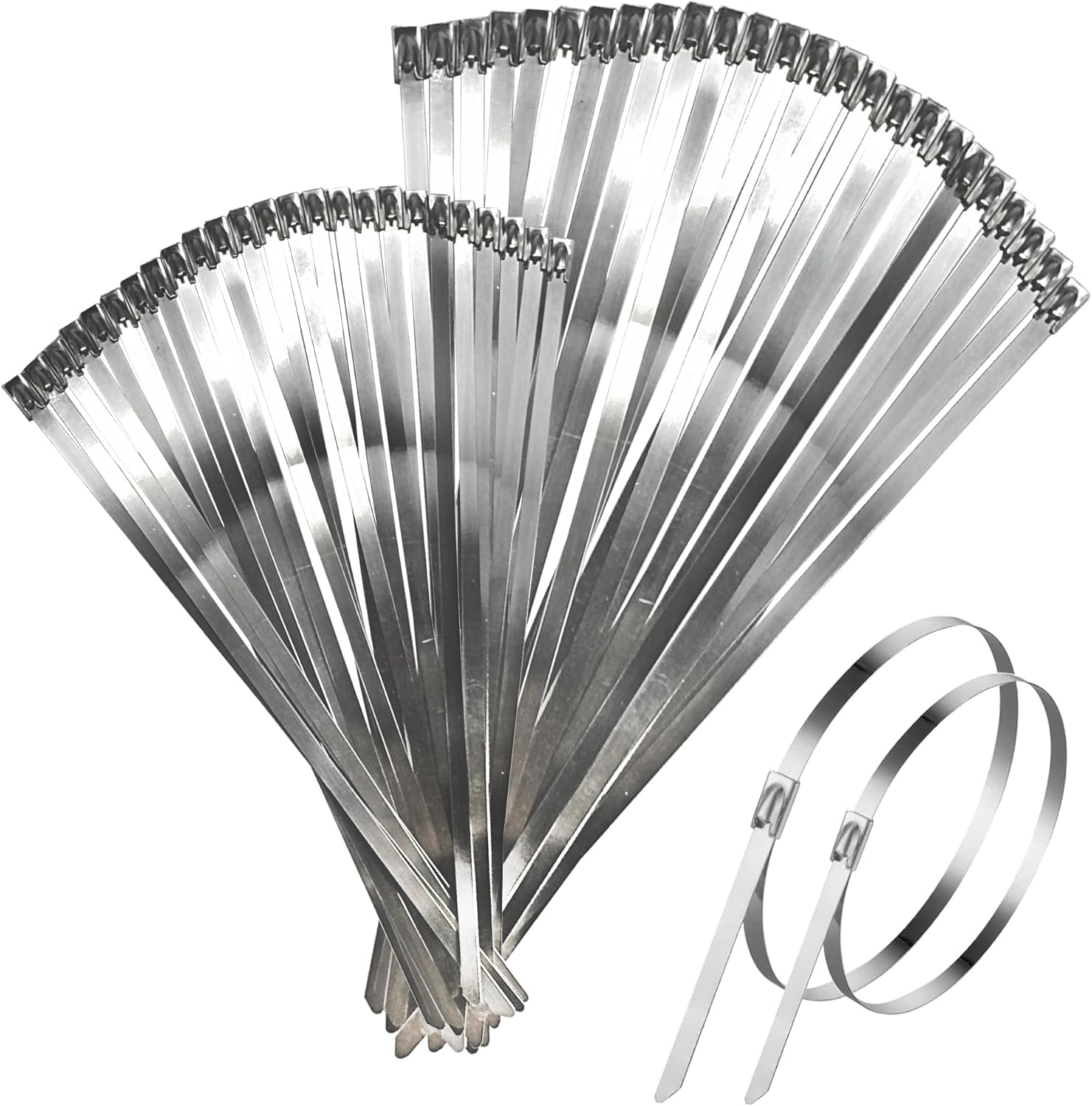 200PCS Metal Cable Zip Ties, 304 Stainless Steel Heavy Duty