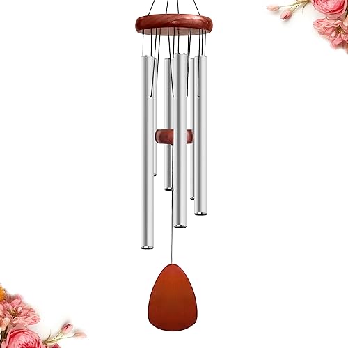 Vista 105 de Campanillas de viento grandes de aluminio de 37 pulgadas para crear un ambiente zen, adecuadas para exteriores, con atrapador de viento, adecuadas