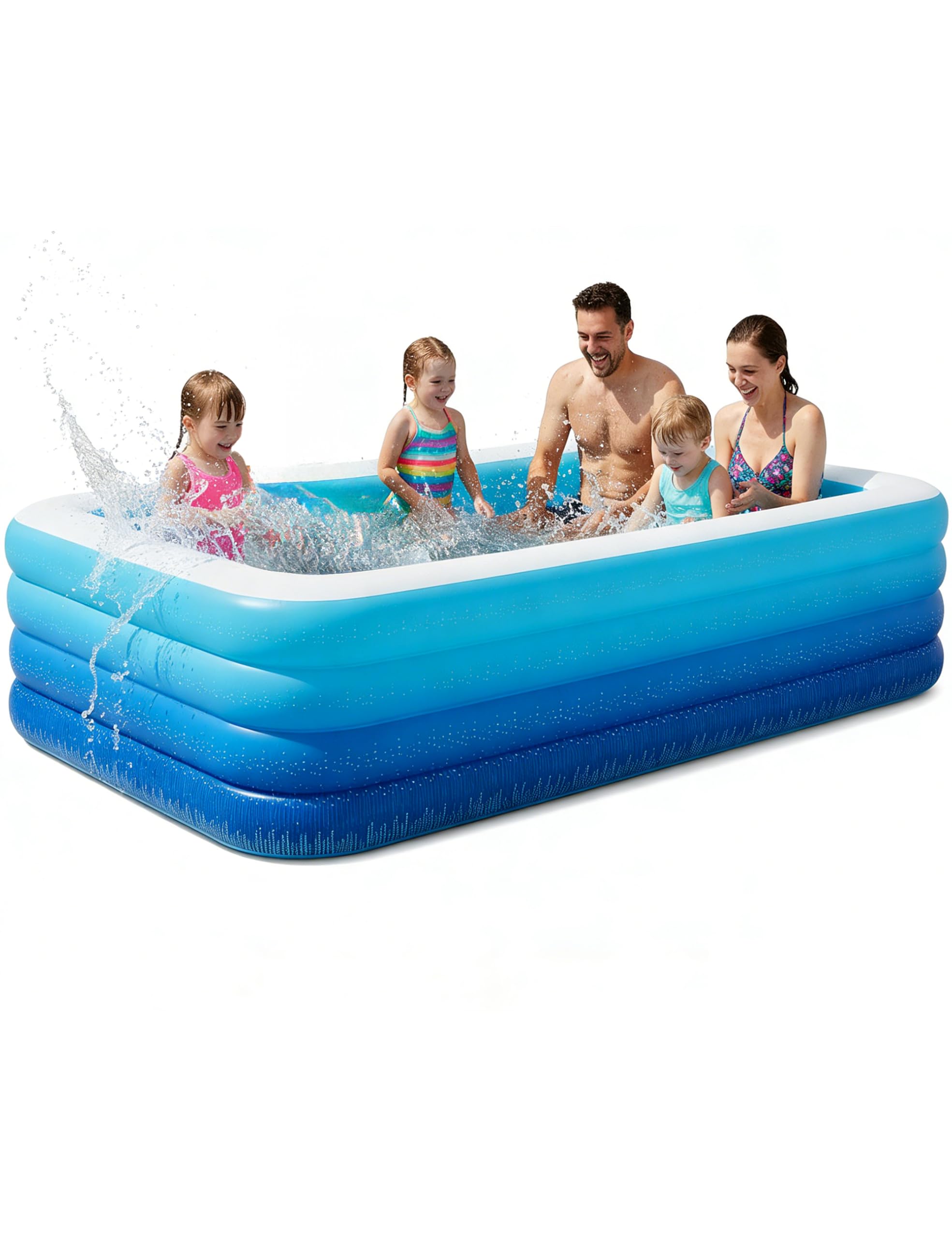 Photo 1 of 120" 4-Layer Thickened Inflatable Pool for Kids & Adults,Blue