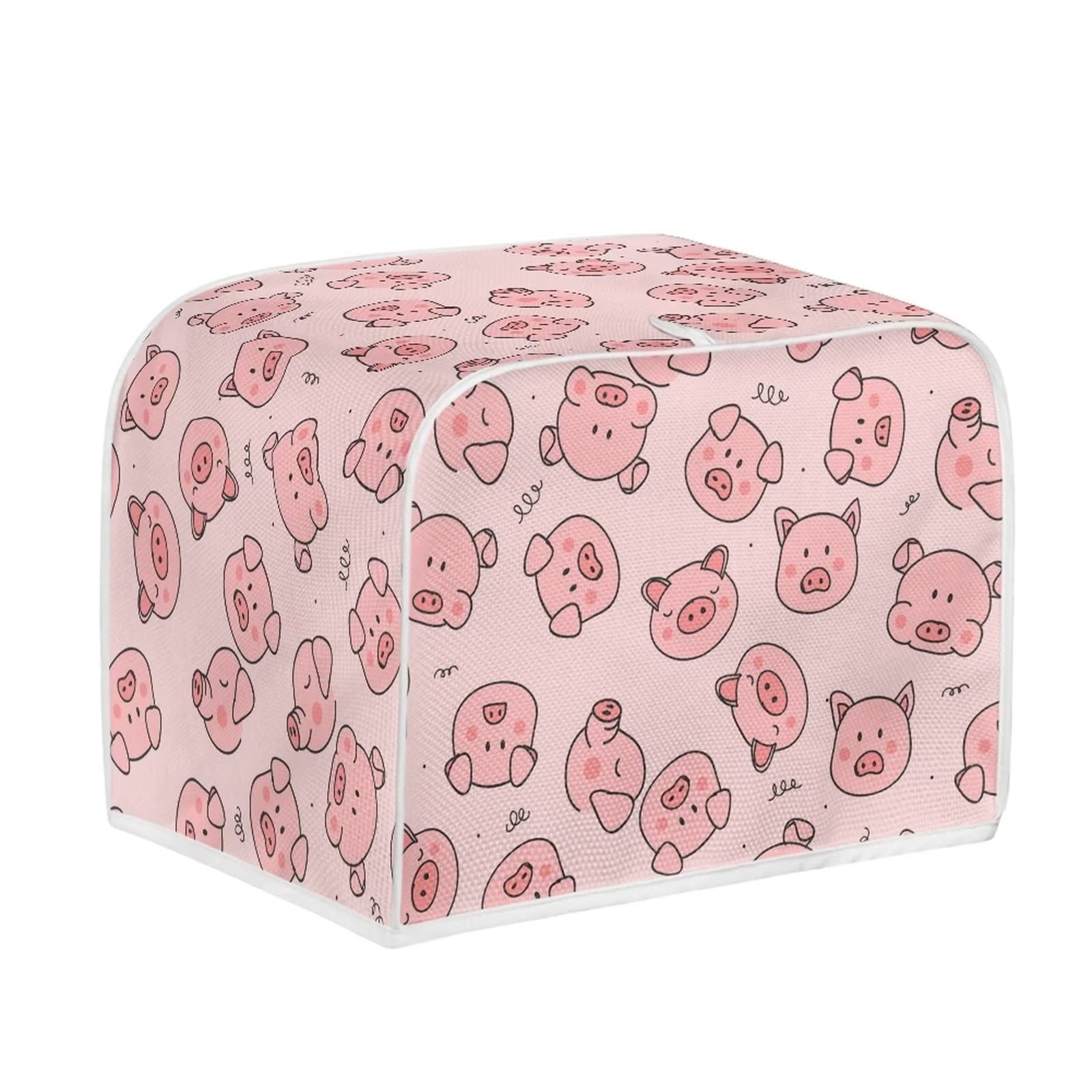 Uourmeti Pig Toaster Cover 4 Slice Wide Slot, Kitchen Medium Appliance Covers, Toaster Oven Cover Stain Resistant Bread Maker Covers for Kitchen Machine Accessories — image 1