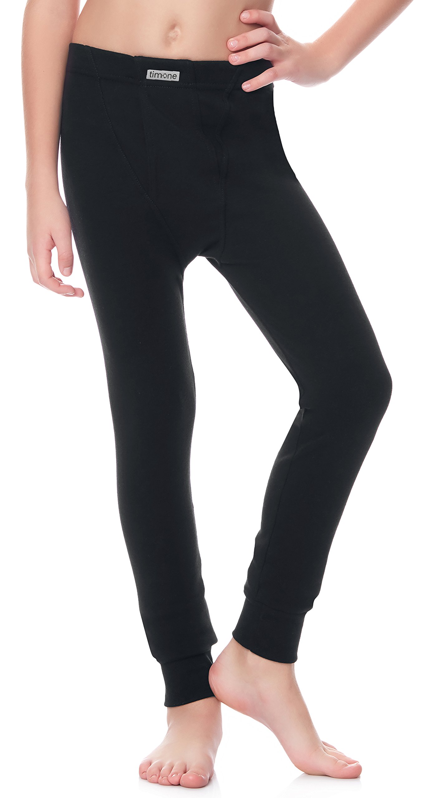 Timone Caleçon Long Thermique sous-vêtements Garçon TISS1001 (Noir, 158)