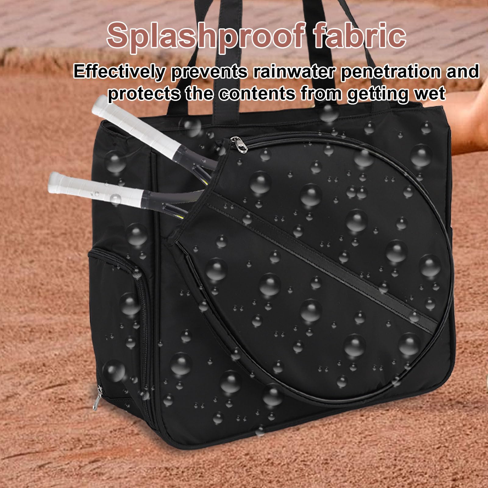 SUNGOOYUE Borsa da Tennis per Uomo Donna, Borsa a Tracolla Sportiva Sportiva a Tracolla per Racchetta da Tennis con Nylon di Grande capacità, per Palestra, Viaggi, Escursionismo,