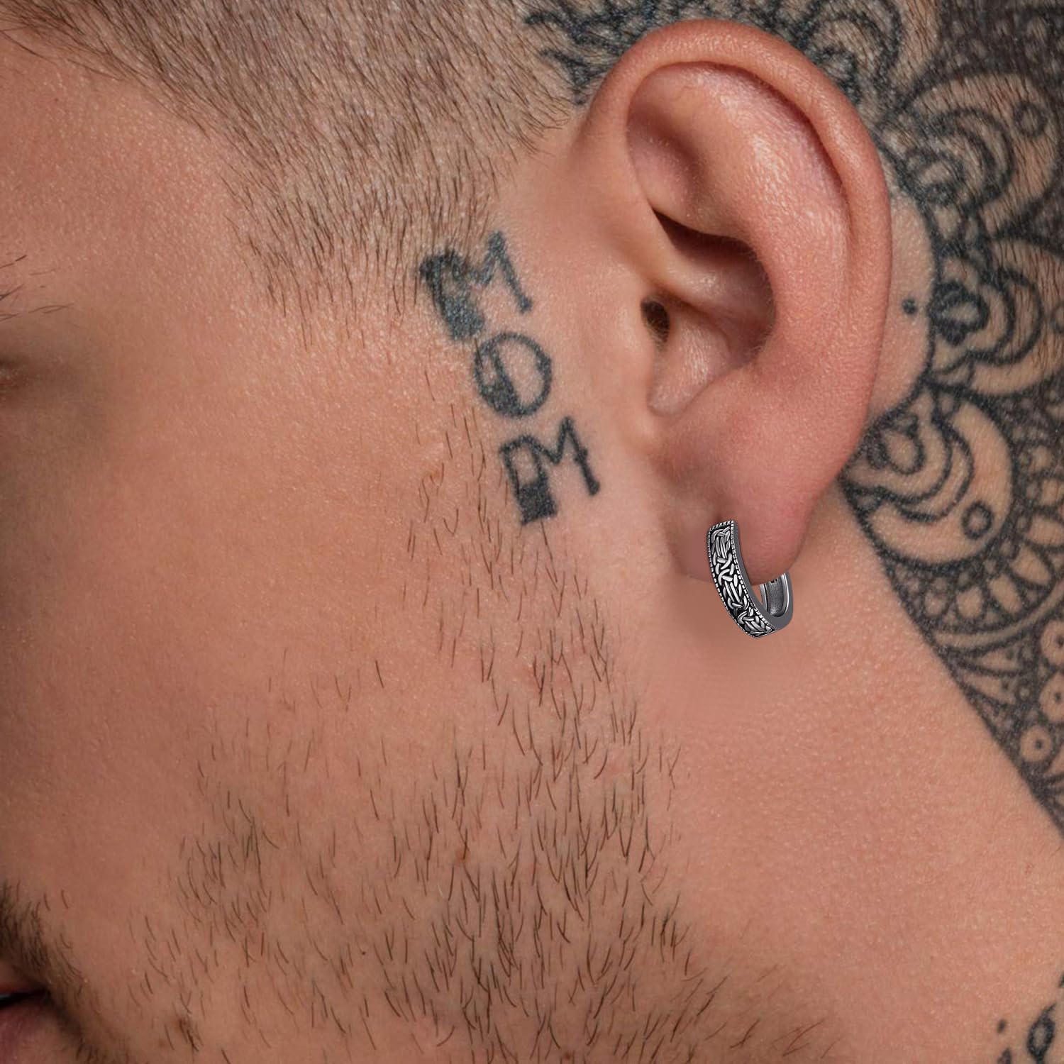 ADMETUS Keltische Knoten Creolen Silber 925 Keltische Creolen Huggies Hoop Ohrringe Herren Damen Klappcreolen Hypoallergene Ohrschmuck für Frauen Männer