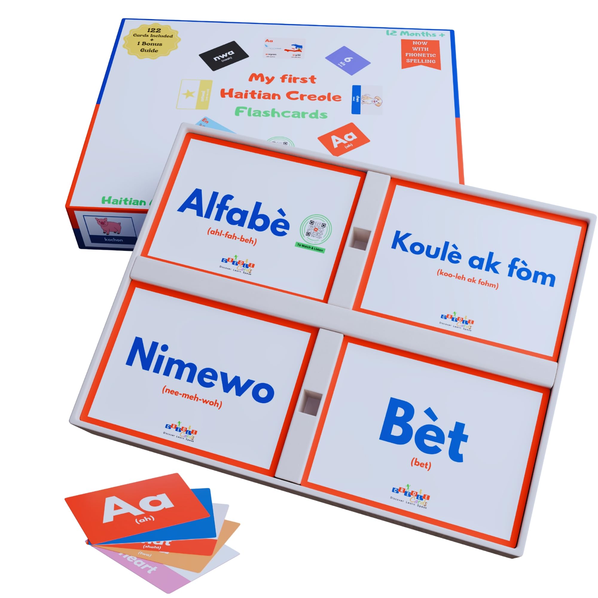 Haitian Creole Flashcards - Learn Creole for Toddlers, Kids, and Adults - Colors, Alphabet, Numbers, Animals, Shapes - A Fun Addition to Haitian