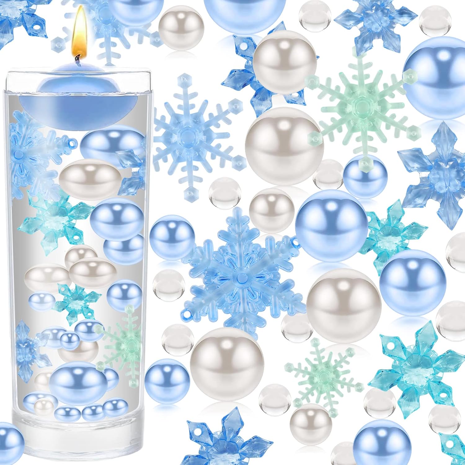 Buy Christmas Vase Filler 2107Pcs Floating Pearls Water Beads for