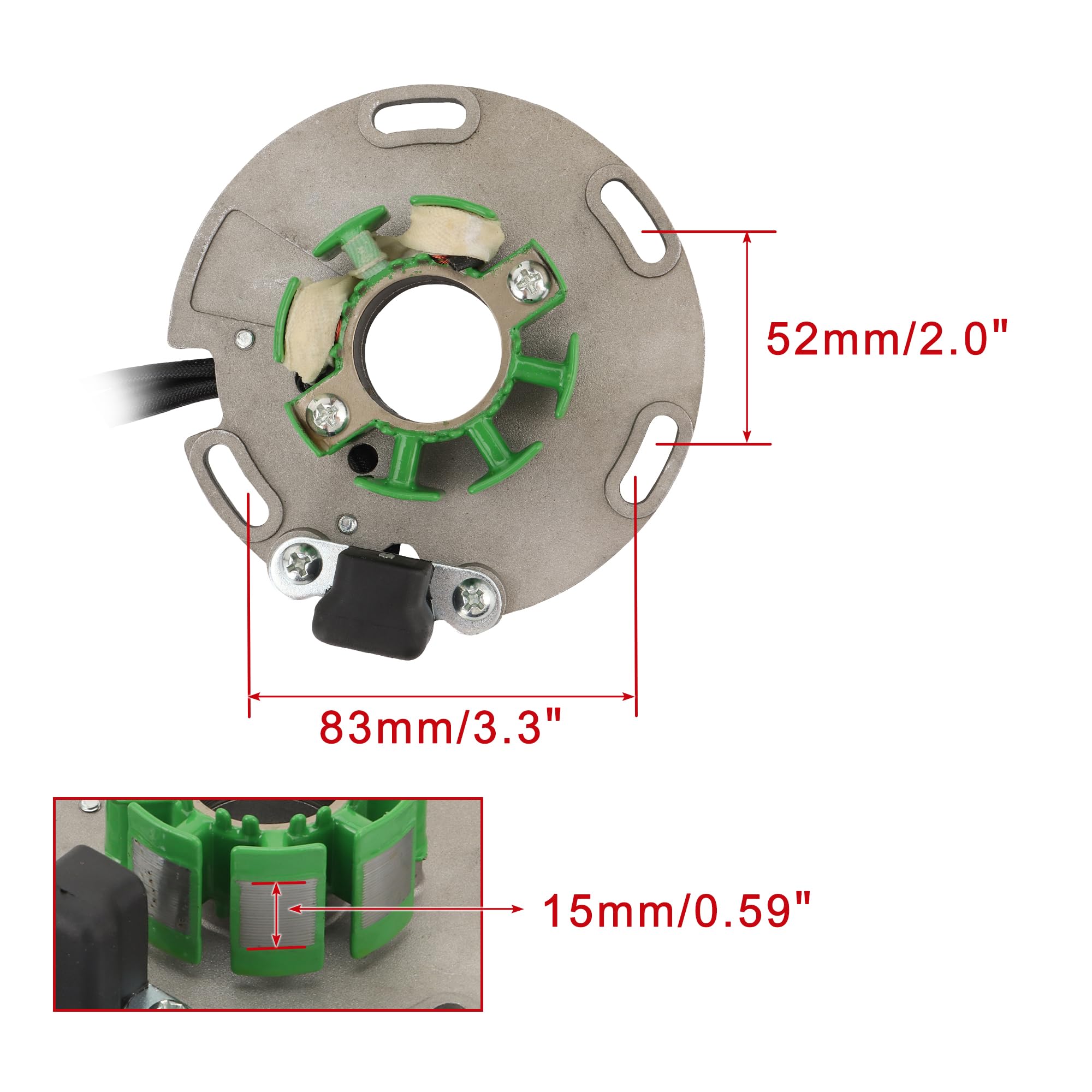 WOOSTAR 6 Bobinas 4 Cable Magneto Estator Reemplazo para Suzuki 1989-1995 RM125 RM250 RM 125 250 OEM 32101-27C00 32101-27C01 32101-27C10 32101-43D00 32101-43D10 32101-28E00