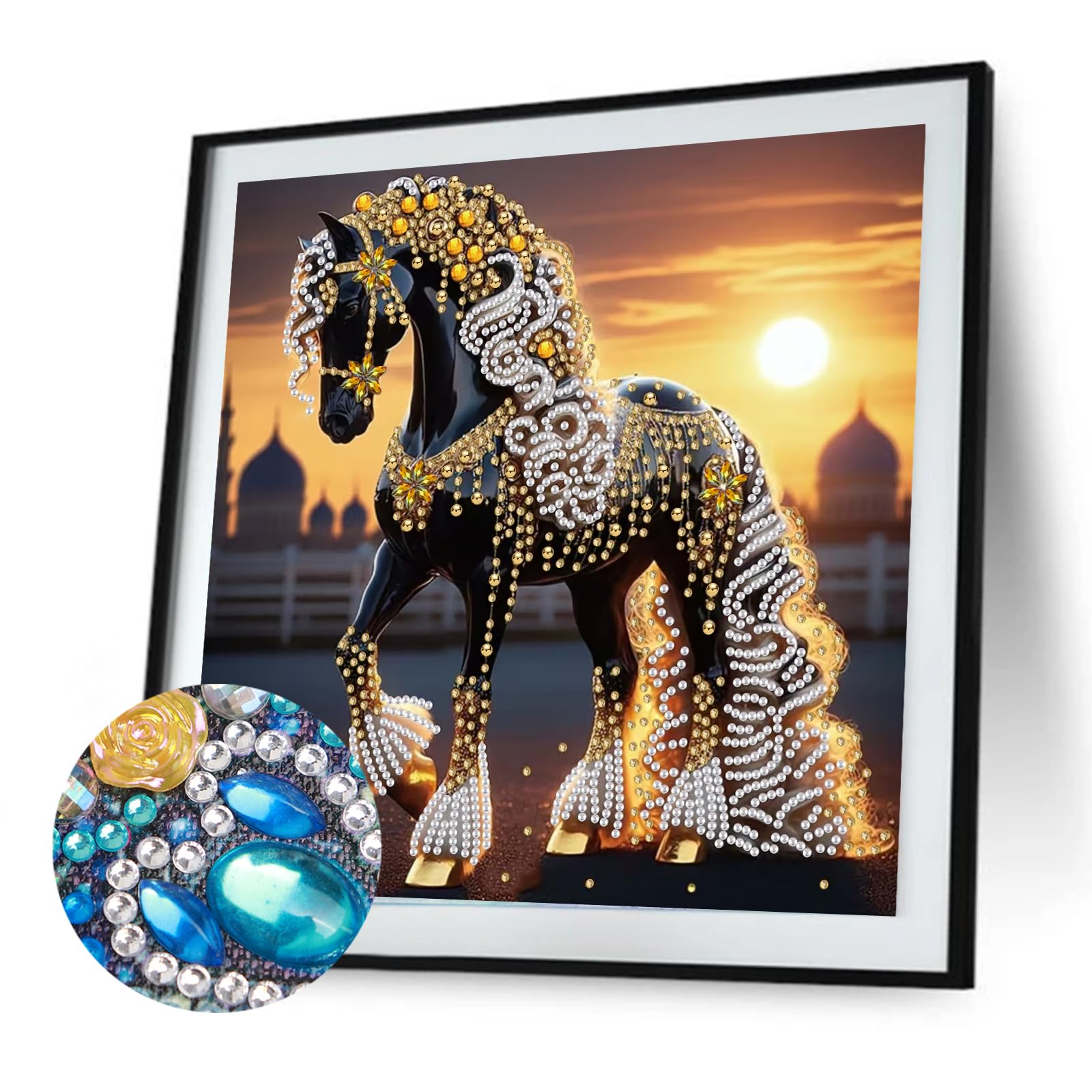 Steed Special Shaped 5D DIY Partial Drill Diamond Painting Kits 11.81 X11.81inch Diamond Dots Paintings Diamonds Paintings Gem Art for Adults Beginners Home Decor