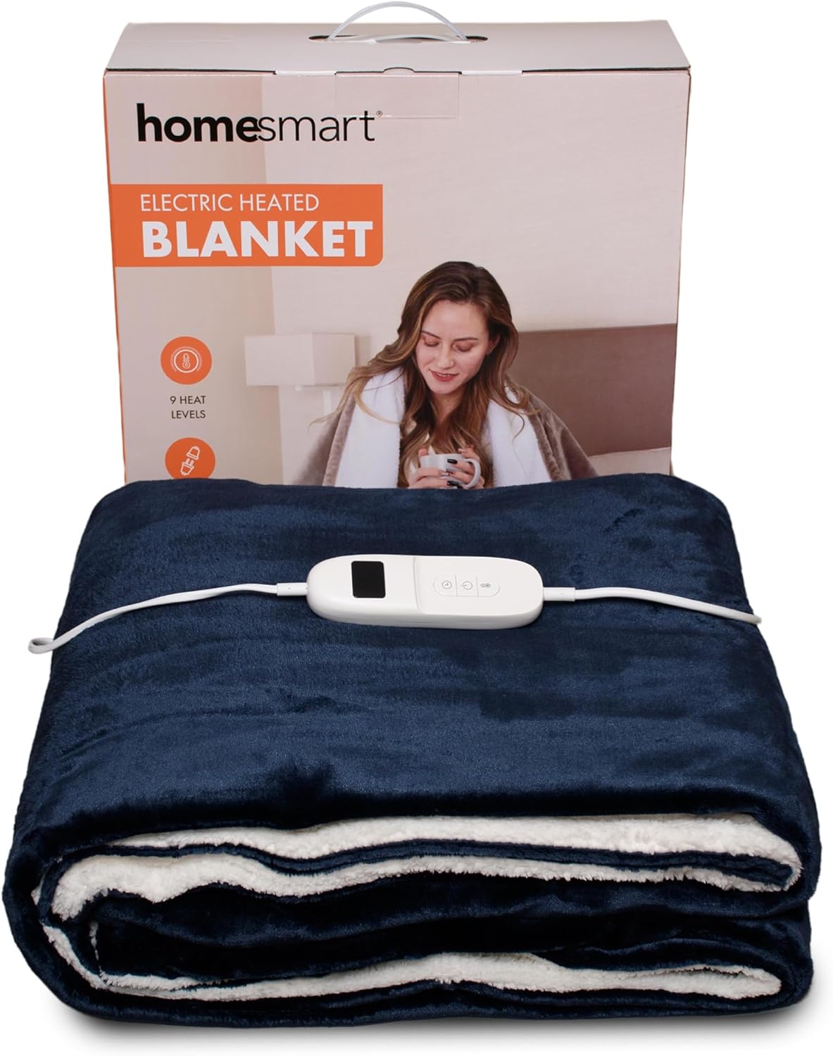 Homesmart Electric Heated Blanket Throw Fleece Flannel Sherpa Blankets
