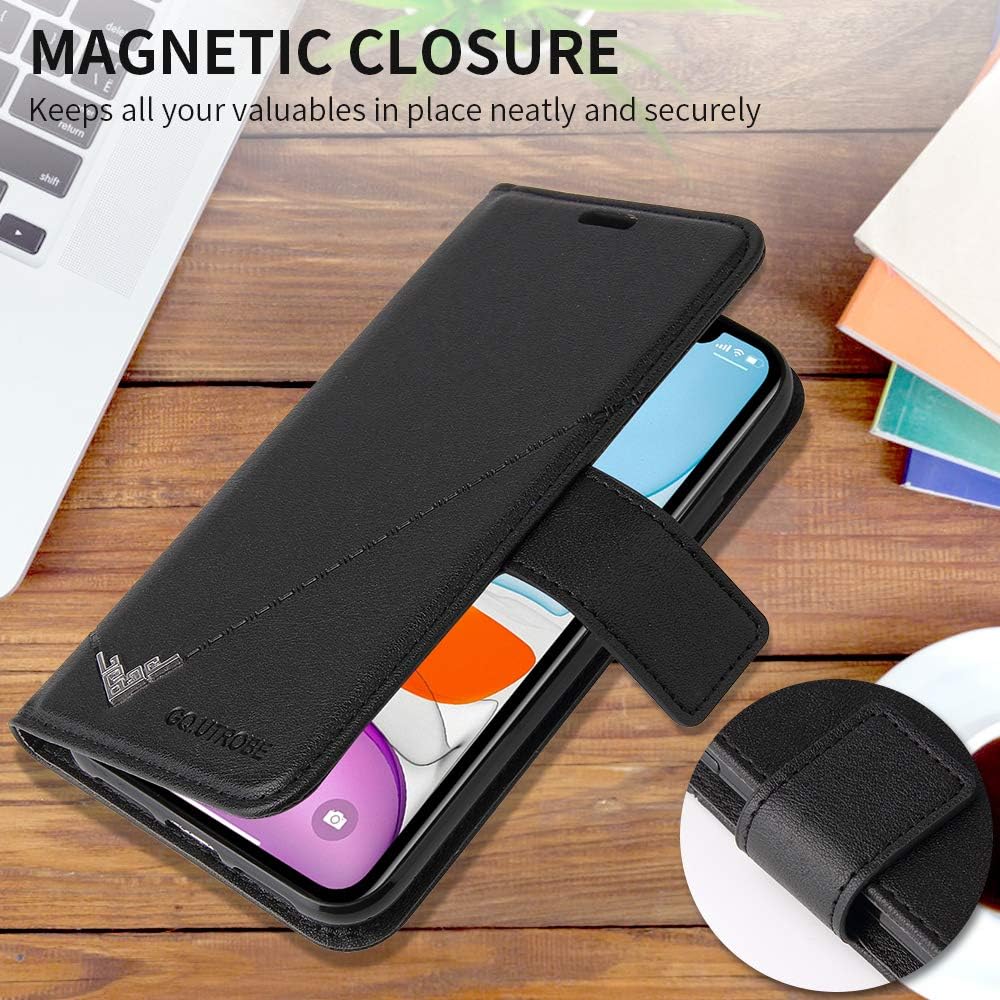 Compatible with Samsung Galaxy A12 5G Wallet Phone Cover,Compatible with Samsung Galaxy A12 5G Kickstand Magnetic Closure Flip Case Black