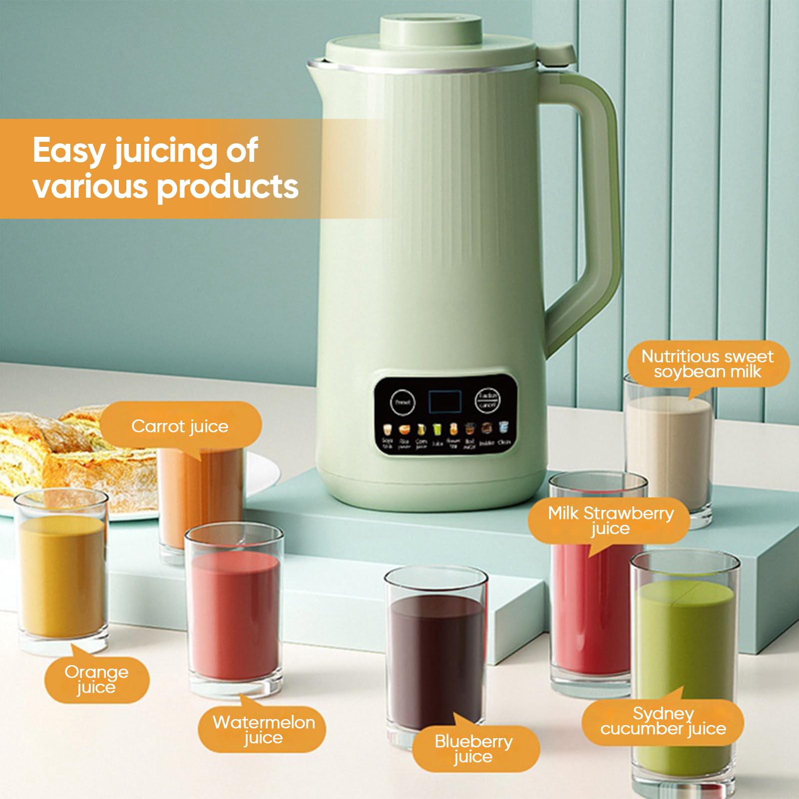 220v Macchina Per Latte Vedetali, 600ml Macchina Automatica Del Latte Di Noci, Latte Vegetale Fatto In Casa Senza Lattosio, Multifunzionale E Salute Macchina Per Latte Di Soia per Avena, Soia, Noci
