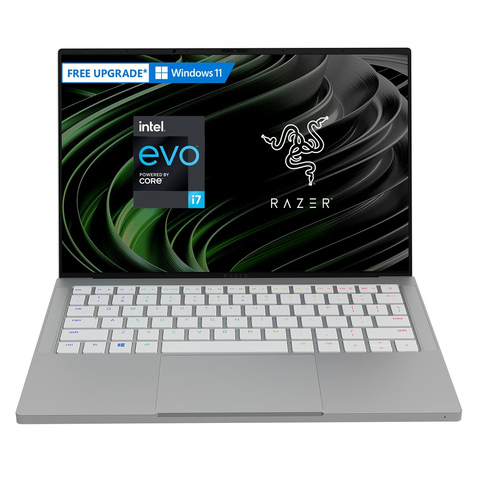 Razer Book 13 Laptop: Intel Core i7-1165G7,13.4" FHD+Touch, 16GB 512GB- CNC Aluminum - Chroma RGB - Thunderbolt 4- Mercury White (Renewed)
