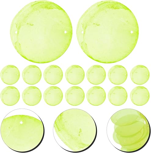 Miniatura 9 de Sewroro 100 unidades de conchas redondas de Capiz de mar, conchas de Capiz, conchas de viento planas de mejillón, moneda con agujeros dobles para