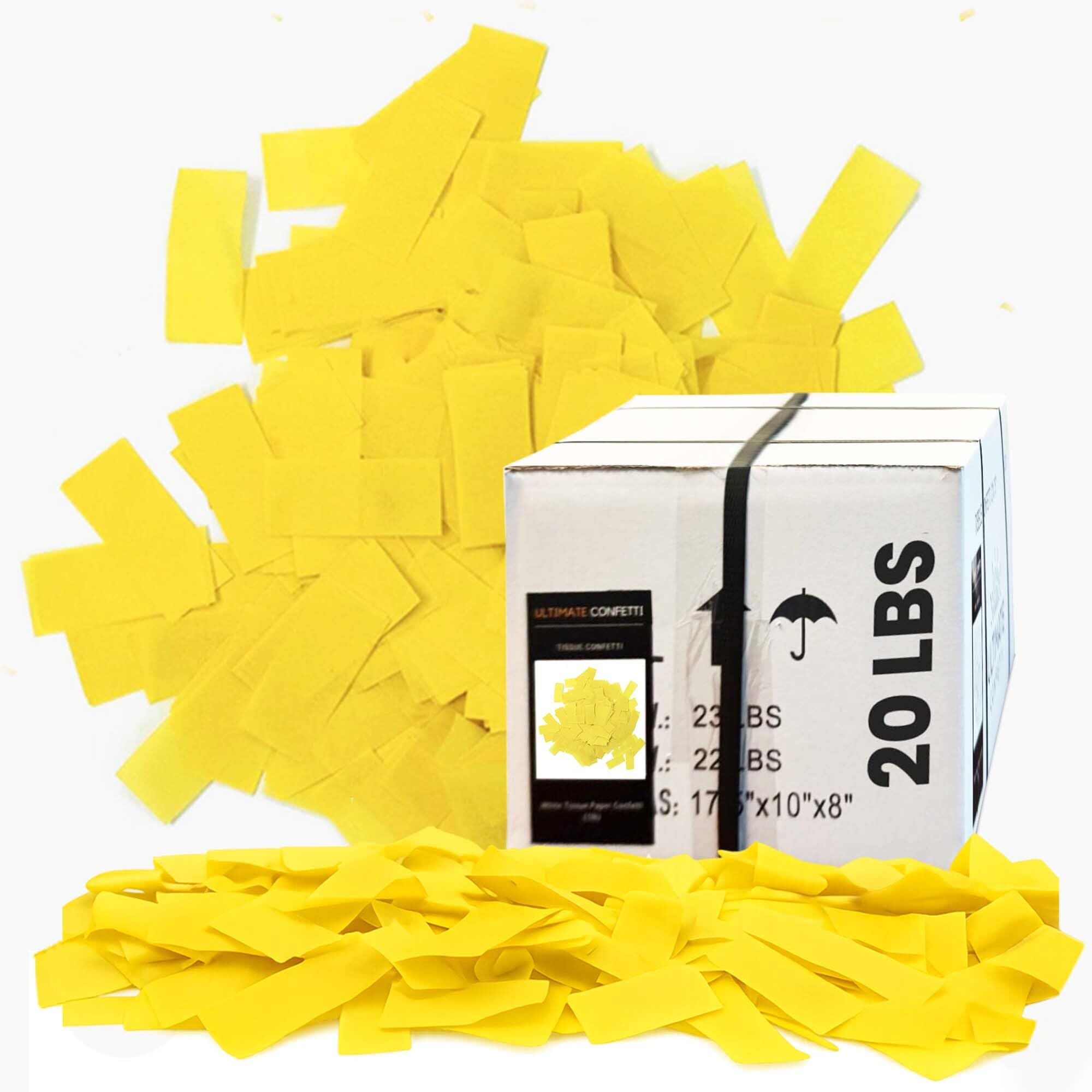 Ultimate Confetti - Rectangular Yellow Tissue Paper Confetti - 20 lb