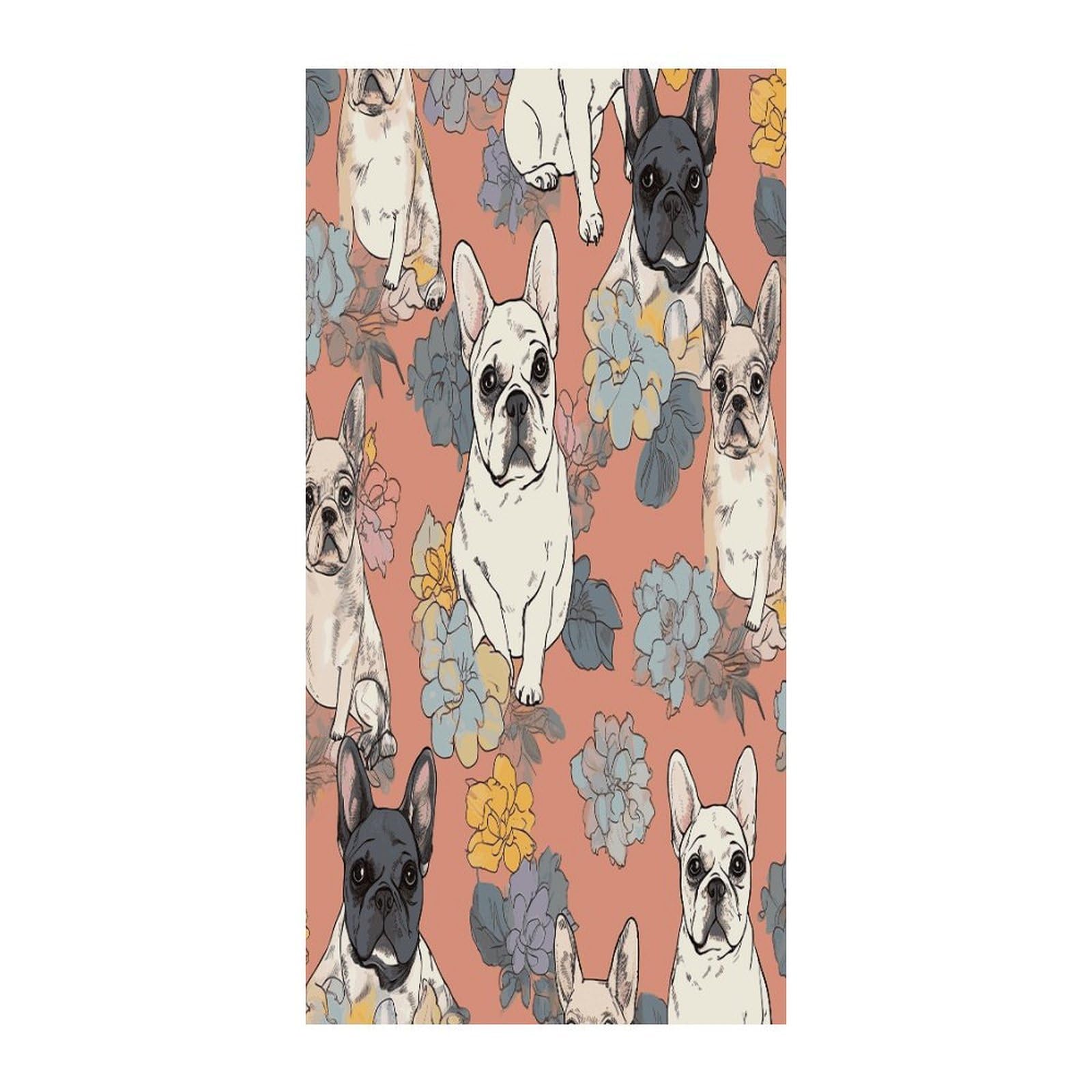 Fekiloot Style French Bulldog Print Door Curtain Room Divider Curtains