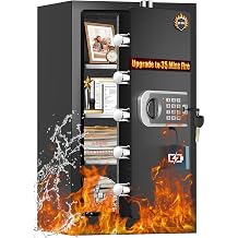 [2026 Upgraded] [35Min 1700F] True Fire Proof Safe for Home Documents, 7.2 Cuft Large Fireproof Safe With Removable Shelf, Heavy Duty Safe Box with Anti-theft for Cash Valuables