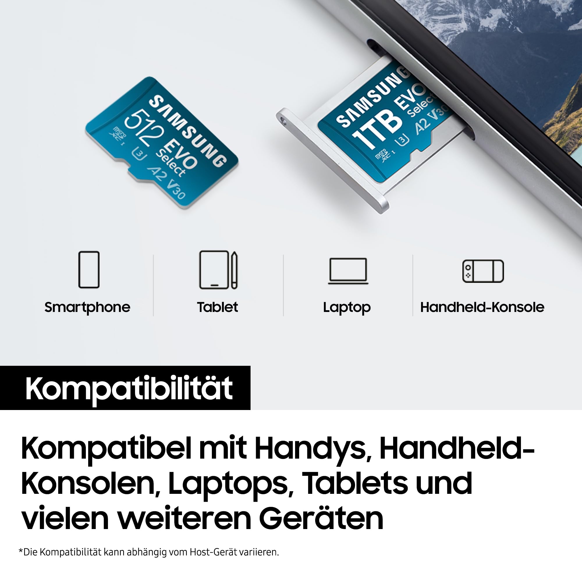 Samsung EVO Select 2024 microSD-Karte 512 GB UHS-I U3 160 MB/s Lesen 4K UHD