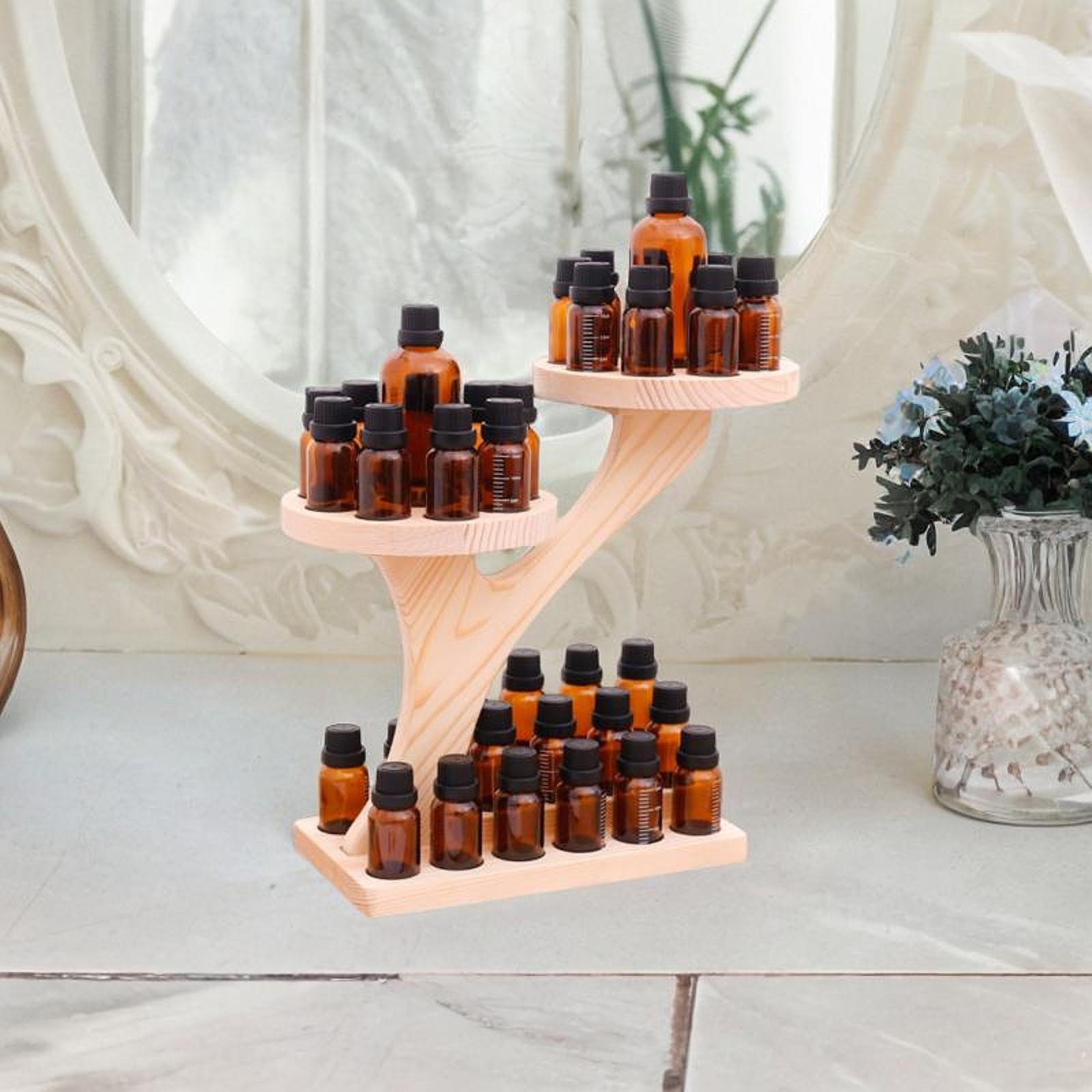 Supporto in Legno per Essenziali, Organizer per Cosmetici E Aromi, Espositore per Oli Essenziali.