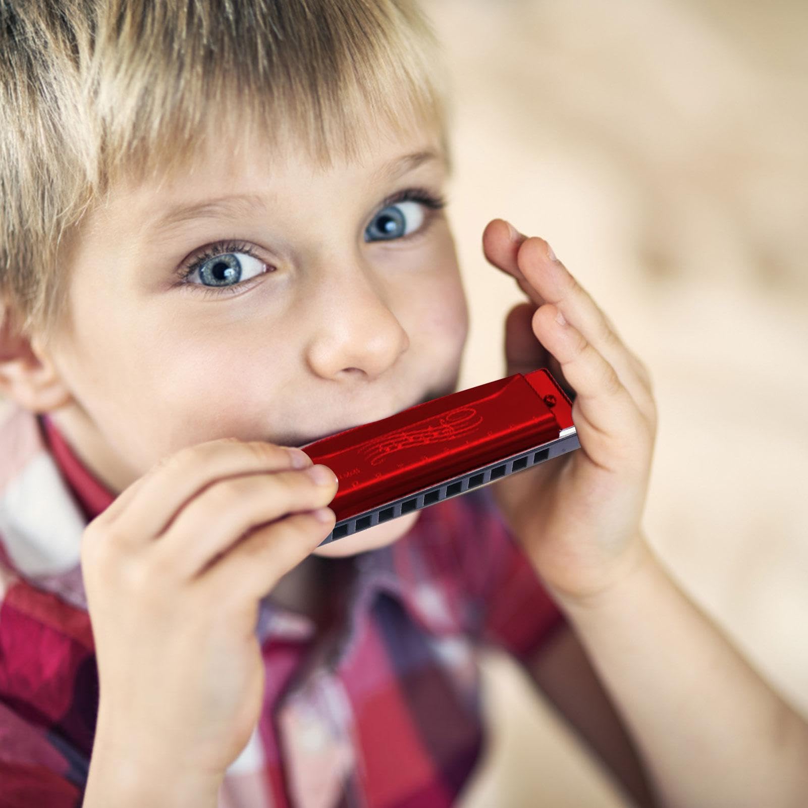 Harmonica enfant - Instrument de musique harpe d'orgue à bouche - Orgue à bouche débutant 10 trous 20 tons, enseignement de la petite enfance pour les