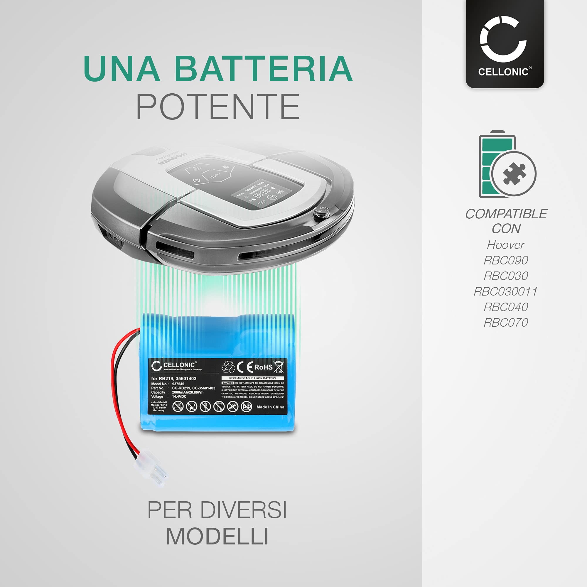 CELLONIC Batería Compatible con Hoover RBC030, RBC040, RBC040011