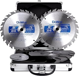 Dado Saw Blade Set, 8 Inch Stacking Dado Blade for Table Saws, 24 Tooth with 5/8 Inch Bore for Fine Finish Dados, Grooves and Rabbets, 23 Pieces