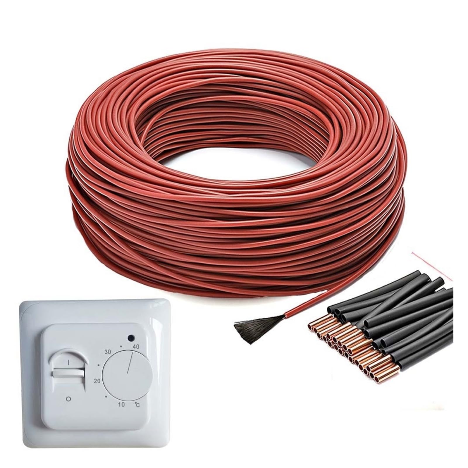 Kabel grzewczy 50m12K 33ohm System ogrzewania podłogowego Cewka grzewcza Kabel grzewczy z termostatem czujnika temperatury Wifi perfection (Color : 50m and M6 706)