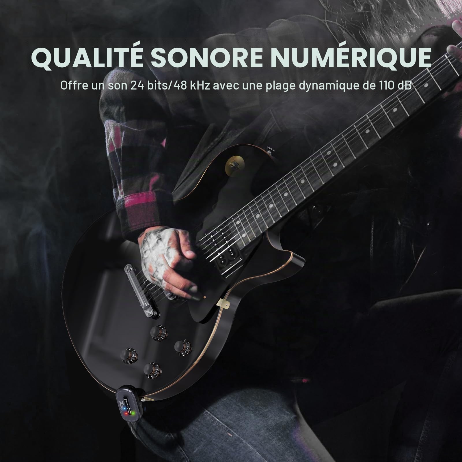Système de guitare sans fil Xvive AC58 5,8 GHz, système sans fil pour guitare A58 avec étui de chargement pour guitare électrique/acoustique à micros actifs ou passifs