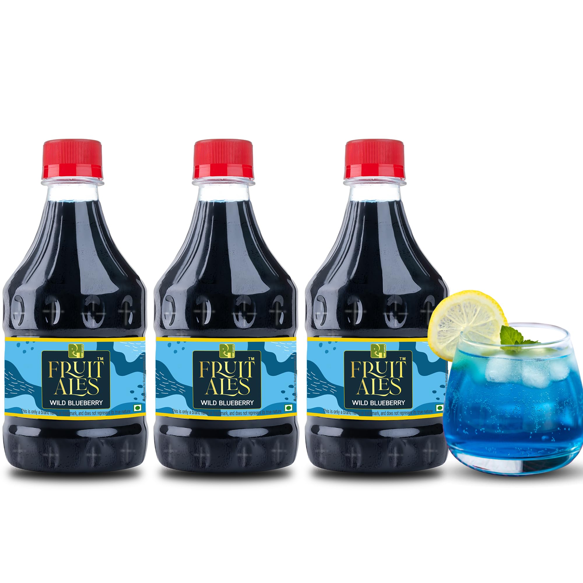 Blueberry Fruit Mocktail Cocktail Vodka, Rum, Gin Mixer, Makes 10-12 Drinks Each Bottle, 900Ml (300Ml X 3 Bottles) Pour Add Stir & Sip Syrup Non Alcoholic Beverage