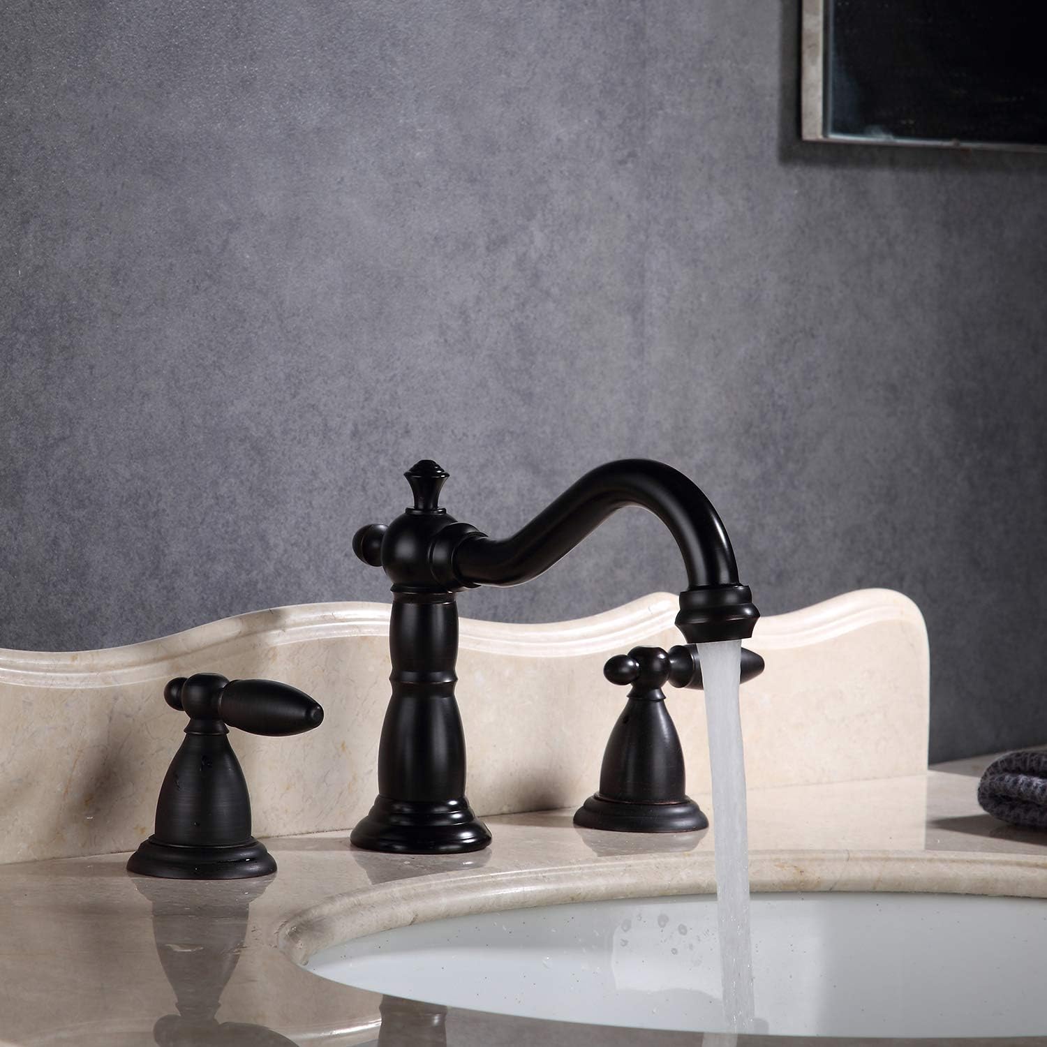 Bеѕt Prоmо GGStudy Oil Rubbed Bronze Two Handles 3 Holes 8-16 inch Widespread Bathroom Sink Faucet