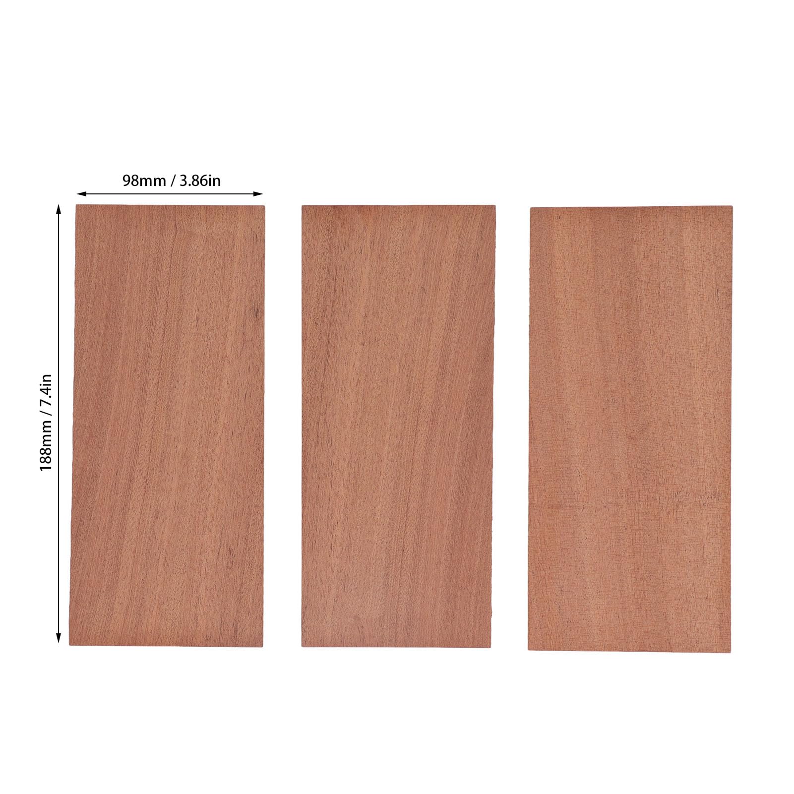 3PCS Guitar Veneer, Guitar Head Veneer, Guitar Head Plate, 188x98x2mm Sapele Wood Guitar Headplate Head Veneer for Repairment