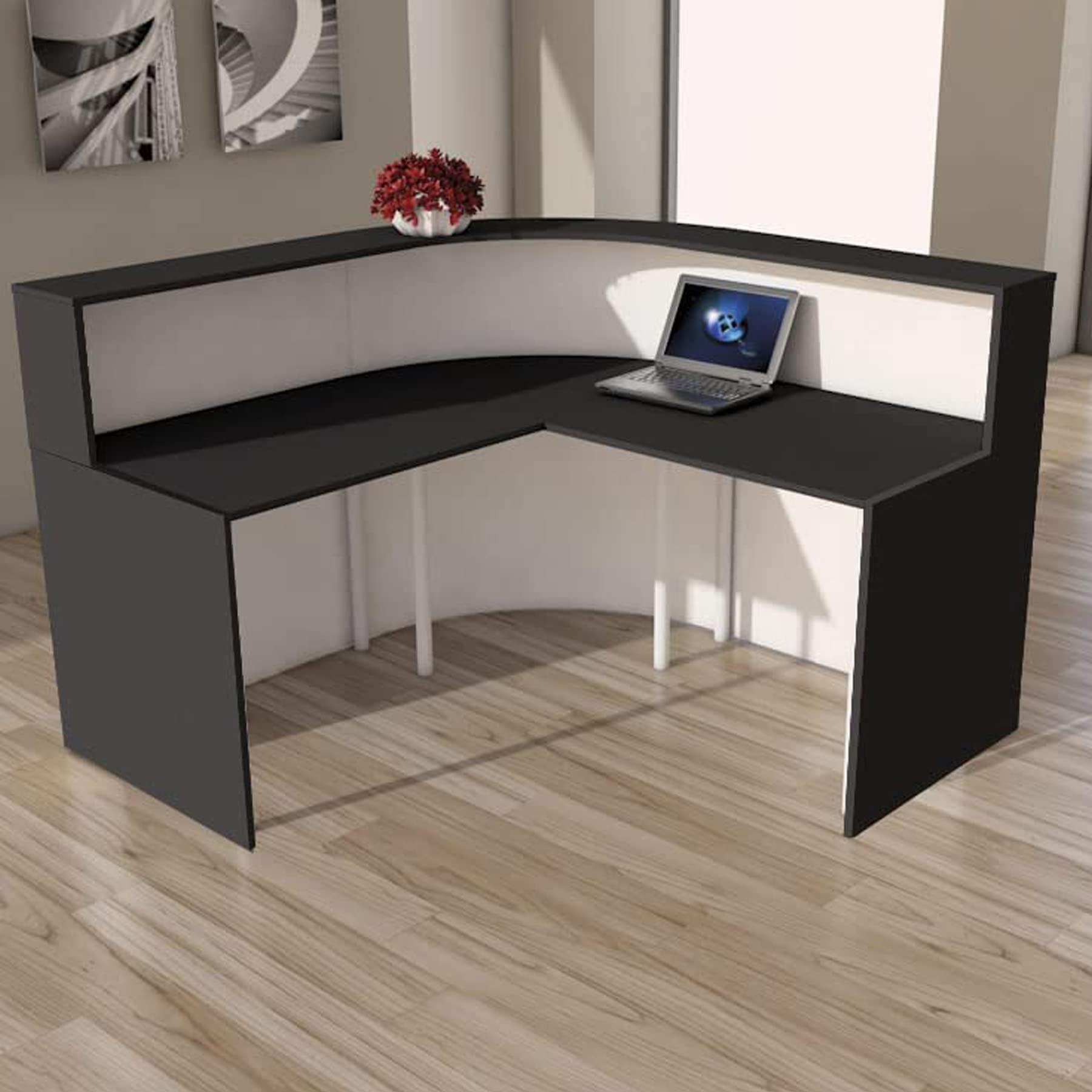 Schrank & Stuhl Empfangstresen | Winkeltheke Flair 2 | 110 x 180 x 180 cm (HxBxT)