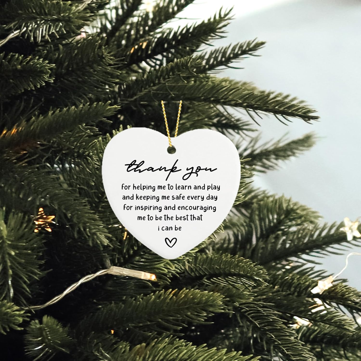 Teacher Appreciation Gifts Ceramic Ornament Keepsake Sign Heart Plaque Best Teacher Gifts for Women Birthday Christmas Teacher Thank You Gifts for Teacher from Student - Image 3