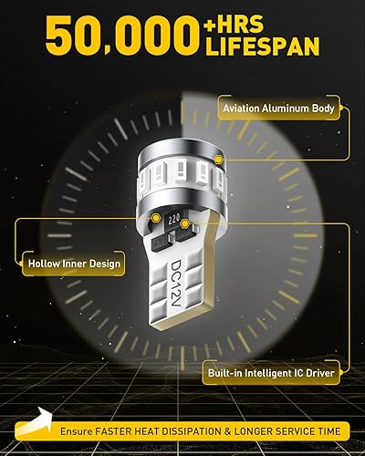 Miniatura 85 de AUXITO 912 921 luz LED de marcha atrás de 1000 lumen de alta potencia 2835 15-SMD, muy brillante y libre de error T15 906 W16W, 6000 K, luz blanca