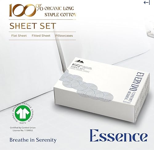 Miniatura 3 de Mayfair Linen Juego de sábanas de percal de 100 % algodón orgánico, suaves y frescas, con bolsillo profundo de 16 pulgadas, tamaño individual