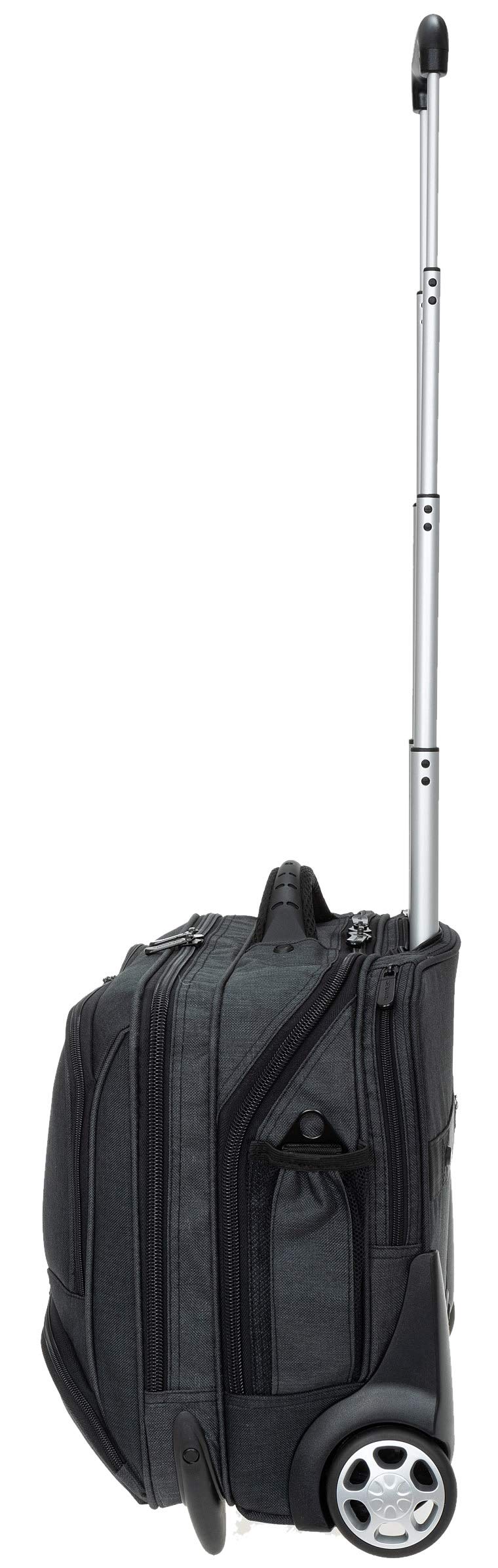 Trolley Pilotentrolly mit Notebook - Polstertasche Trolly 17 Zoll + Ledermäppchen (ANTHRAZIT Two Tone)