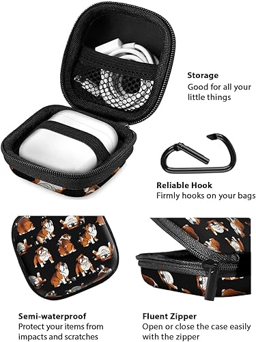 Miniatura 4 de WIRESTER Funda portátil inalámbrica para auriculares, bolsa de almacenamiento de auriculares, soporte para auriculares con mosquetón negro