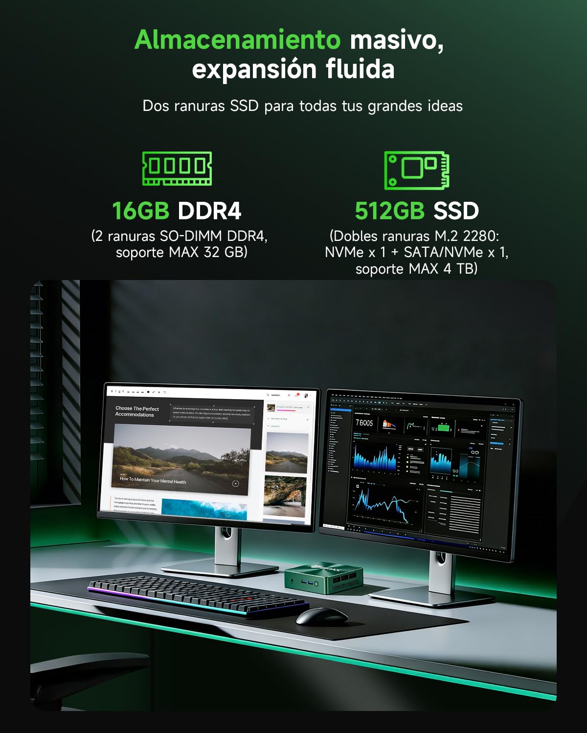 BMAX B6Turbo Mini PC Win 11 Pro Intel Core i5-8257U 16GB RAM DDR4 512GB SSD Doble 4K HDMI DP WiFi 6 BT 5.0 USB 3.2