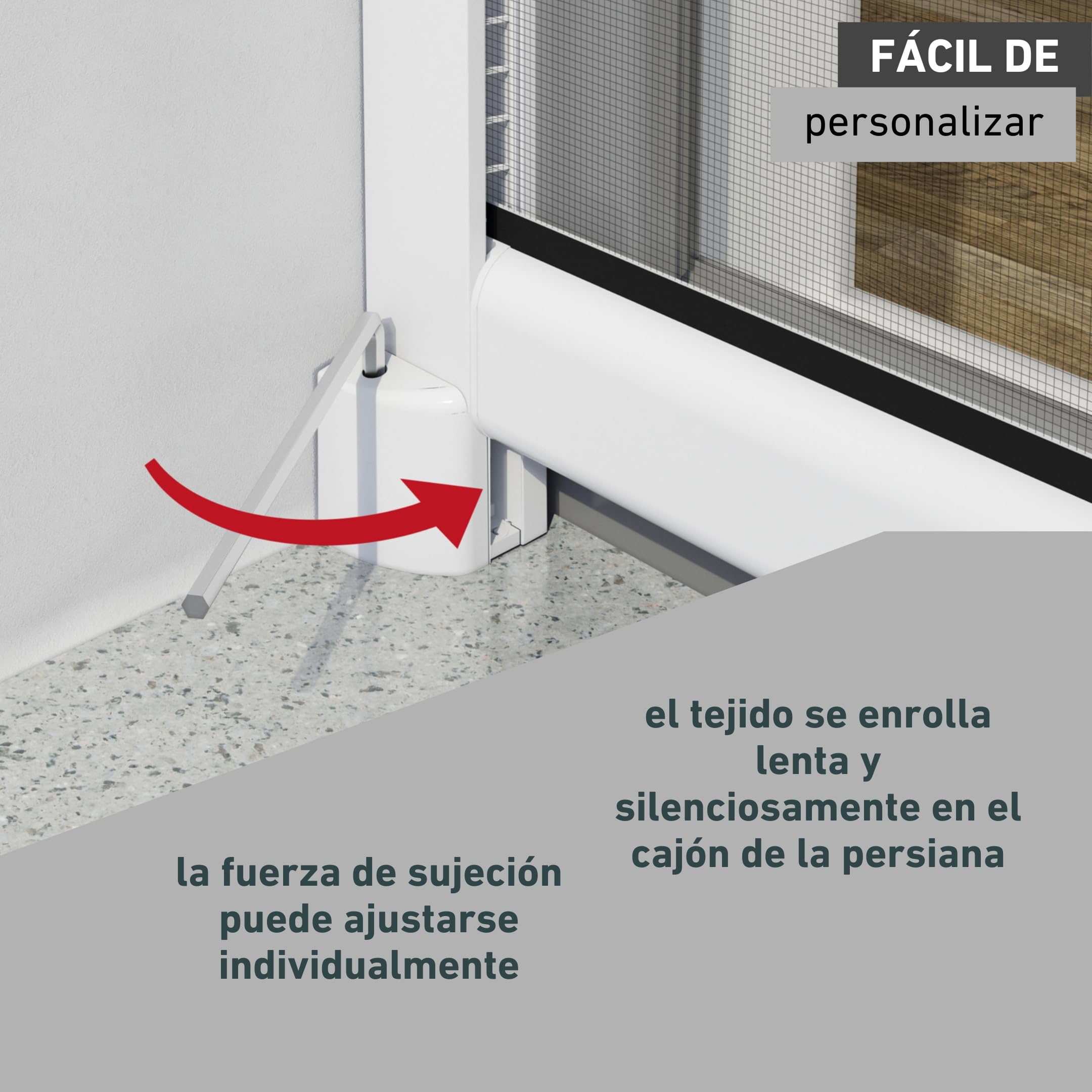 Windhager Cortina Enrollable, mosquitera, Marco de Aluminio para Ventanas, acortable Individualmente, 100 x 160 cm, Blanco, 04320