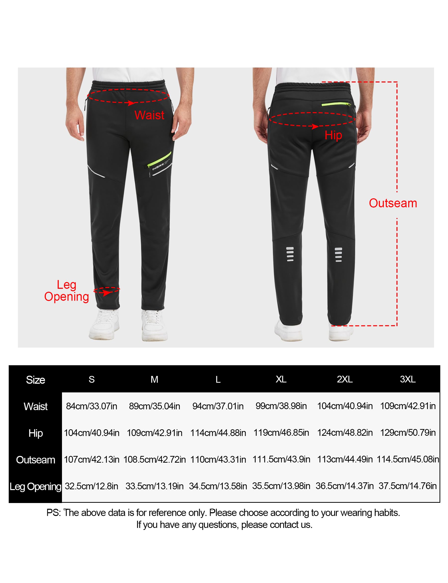 INBIKE Herren Thermo Fahrradhose Winter mit Fleece Körperbetont für Rennrad MTB Pendeln