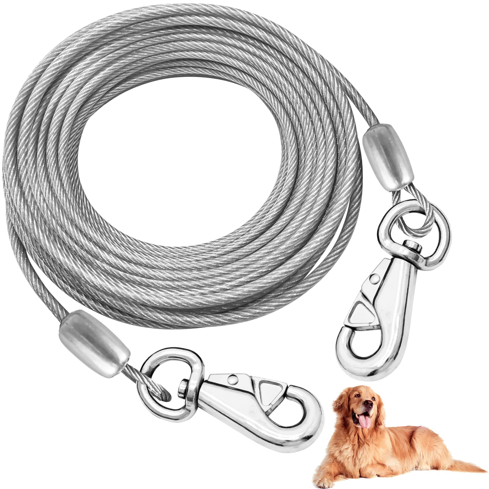 Amazon | MiderHao 係留 ケーブル犬 鎖2m/3m/4.5m 庭用犬ランナー 犬