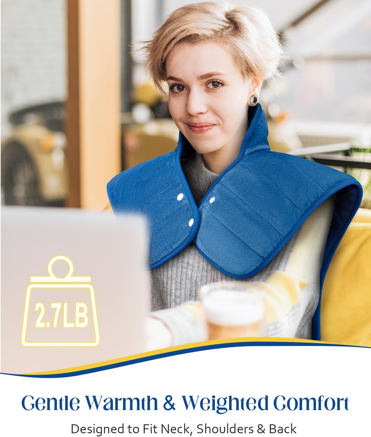 Heating Pad for Neck and Shoulders and Back, Mothers Day Gifts for Mom Wife Grandma Birthday Gifts for Women Men, Weighted Neck Shoulder Heating Pads, Large Heat Pad 6 Heat Levels 4 Auto-Off 22" x 37"
