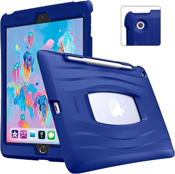 UZBL Case for iPad 9th Generation 2021 / 8th Generation 2020 / 7th Gen 2019 10.2 Inch, AirWave Premium Silicone Protective Case Cover, Grooved Silicone Air Pocket Drop Test Certified Protection
