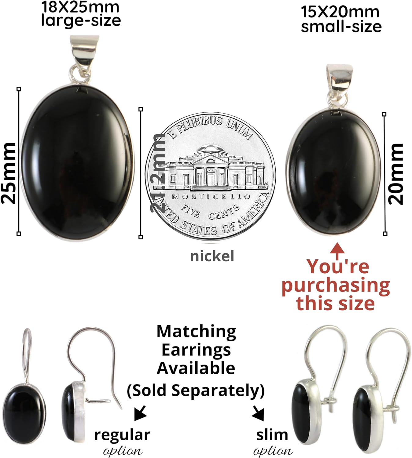 Solid Sterling Silver 925 Oval Gemstone Handmade Small Pendant Necklace for Women & Men - Image 9