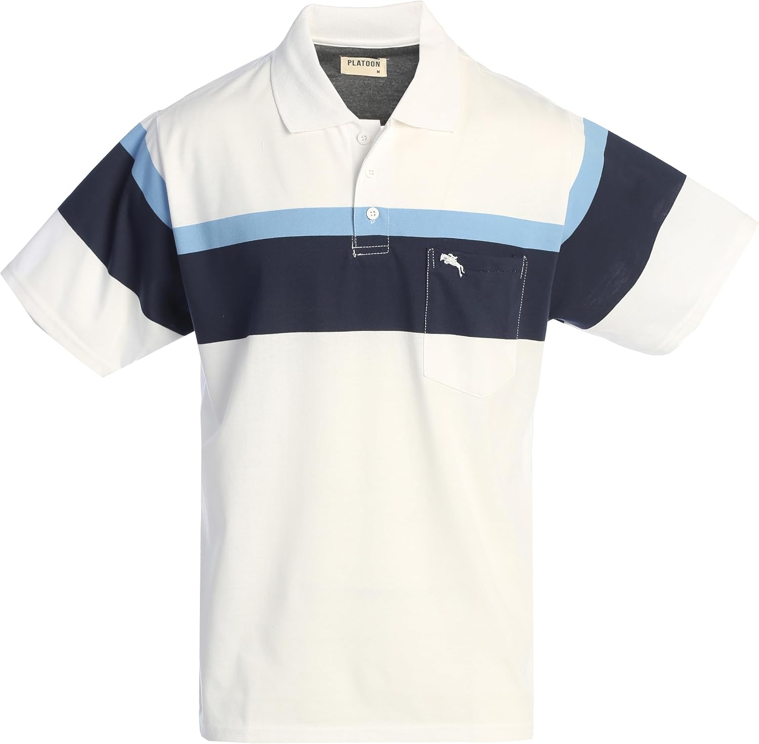 Platoon Mens Regular Fit Striped Polo Shirt with Pocket