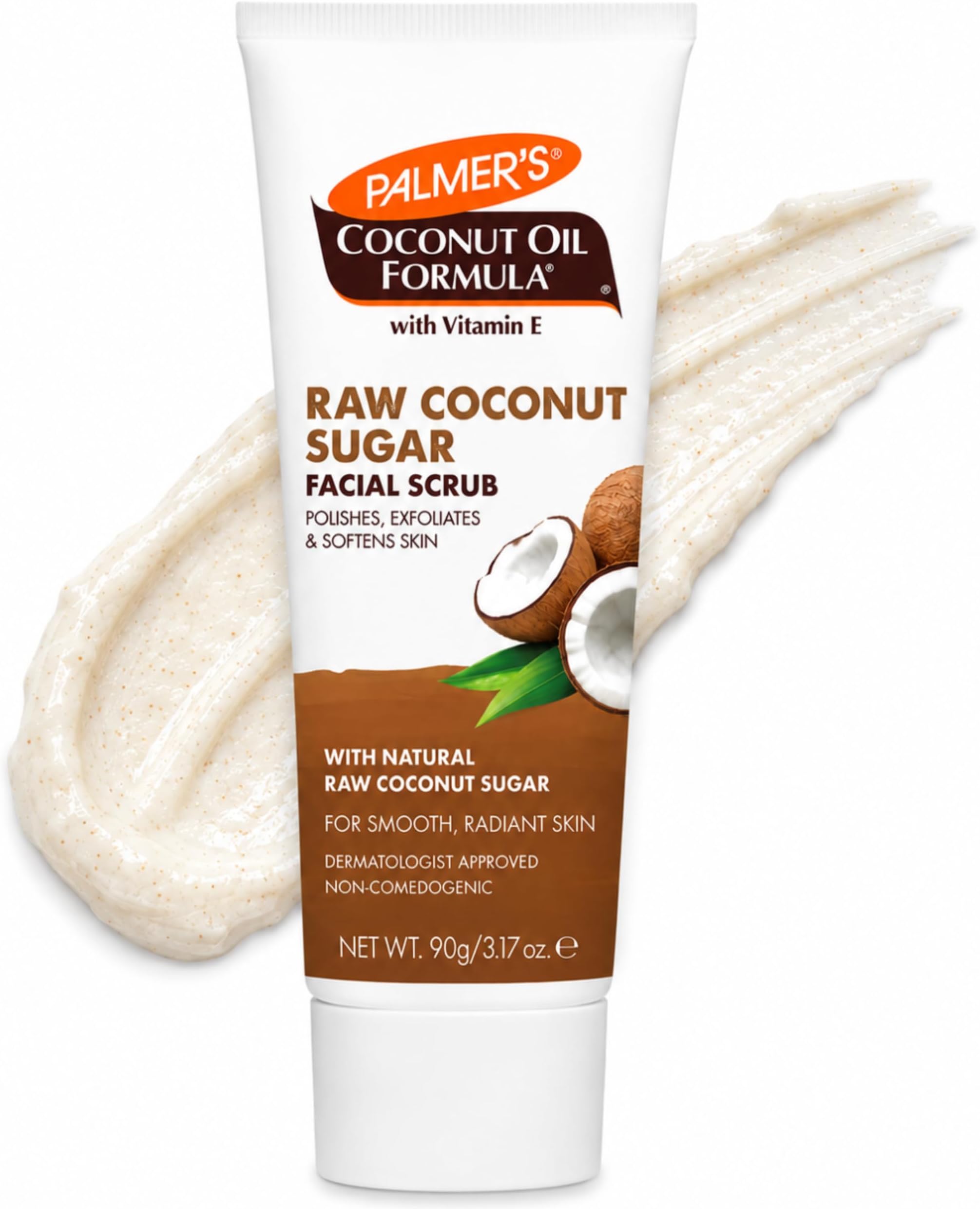 Palmer's Coconut Sugar Facial Scrub Exfoliator with Chamomile (3.17 Oz) | A face scrub that gently exfoliates away dirt and dead skin cells to reveal softer, calmer skin with a smooth, radiant glow