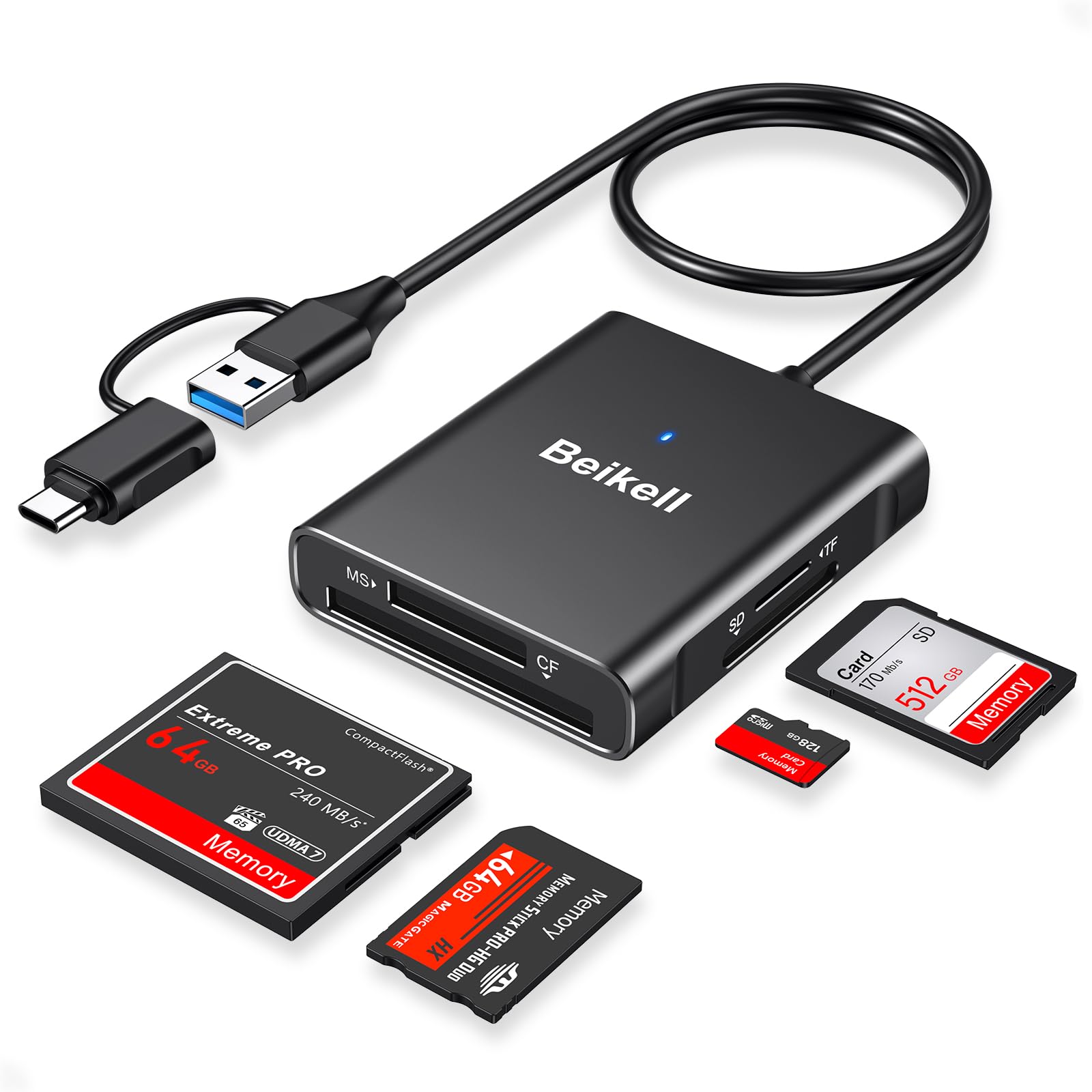 Lettore Schede SD 4 In 1 - Per IPhone, USB C, Android E PC