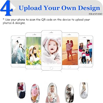 Smart 3D Nail Printing Machine, Digital Mobile Art Printer, Support WiFi/App/DIY Nail Painting Machine, 10s Done, Portable Nail Printer Machine for Beauty & Personal Care